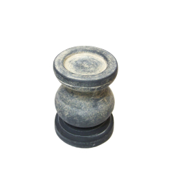 Świecznik gliniany ceramiczny Szary 16cm